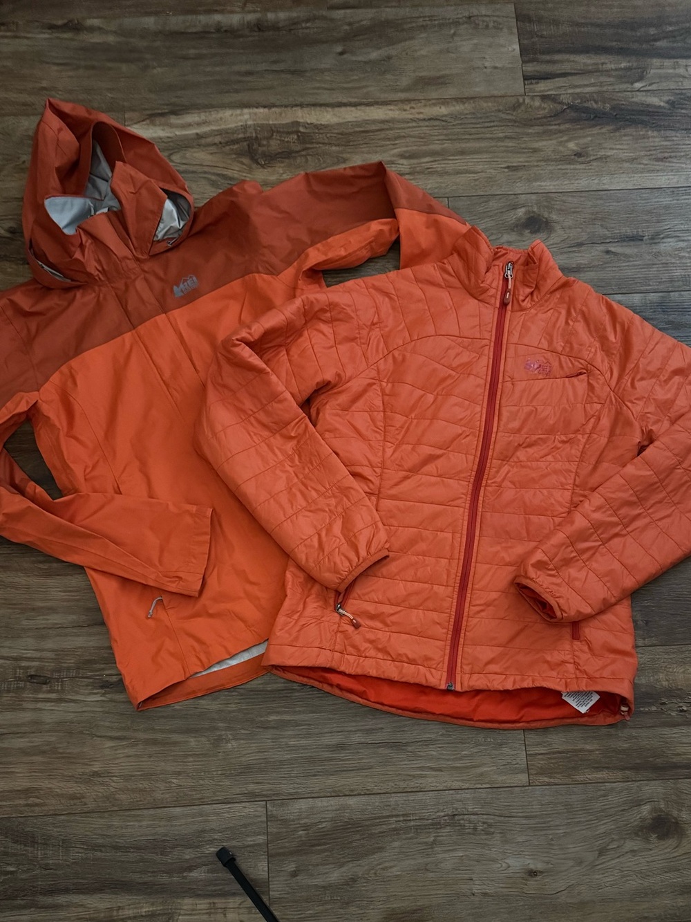 Quilted Puffer and Shell Jacket Set - Bright Orange